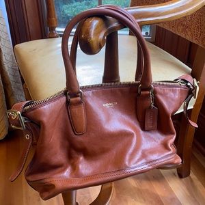 Used Brown Coach Small Shoulder Bag.